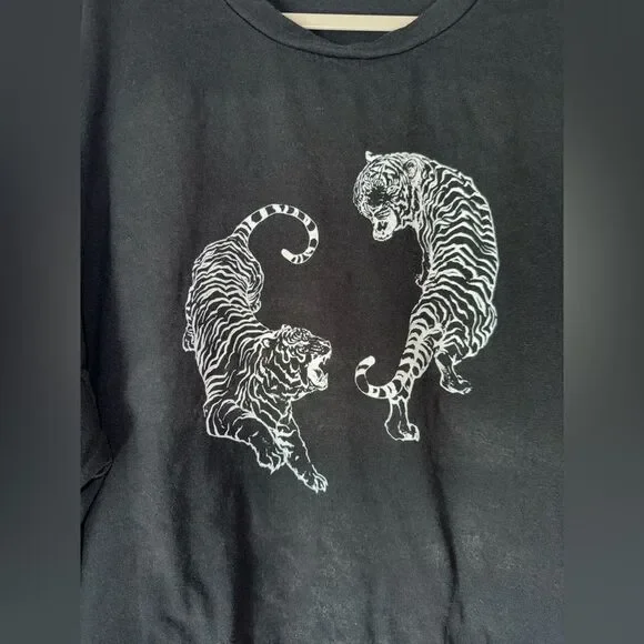 CHIC SOUL 2X WOMENS ROAR LOUDLY OVERSIZED TIGER BOYFRIEND TEE - Picture 5 of 10